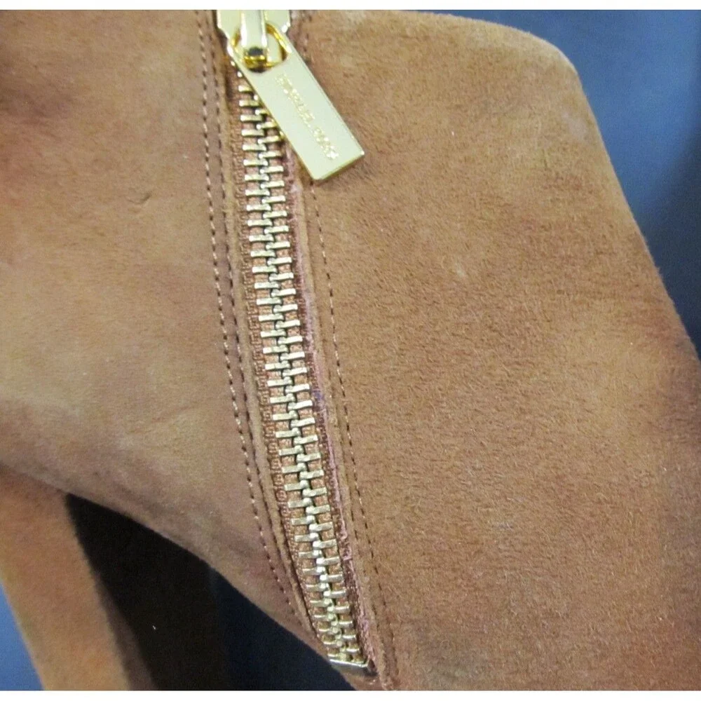 Michael Kors Haven Suede Boots Camel Tan Women’s Size 8 Platform Block Heel